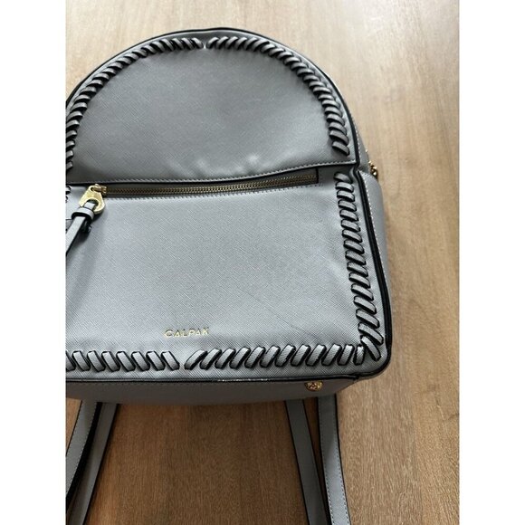 CALPAK Kaya Faux Leather Round Backpack in Blue - Picture 3 of 10